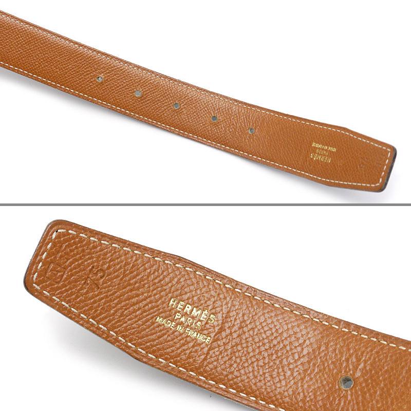 エルメス HERMES Hベルト レザー ブラック×ブラウン ゴールド金具 □A刻印 1997年製造の画像