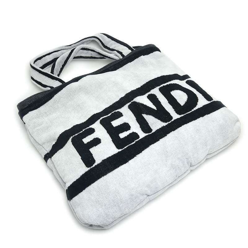 フェンディ ビーチタオル FXH016 170×100 ホワイト/ブラック FENDI（フェンディ） ビーチタオル FXH016 170×100 ホワイト/ブラック