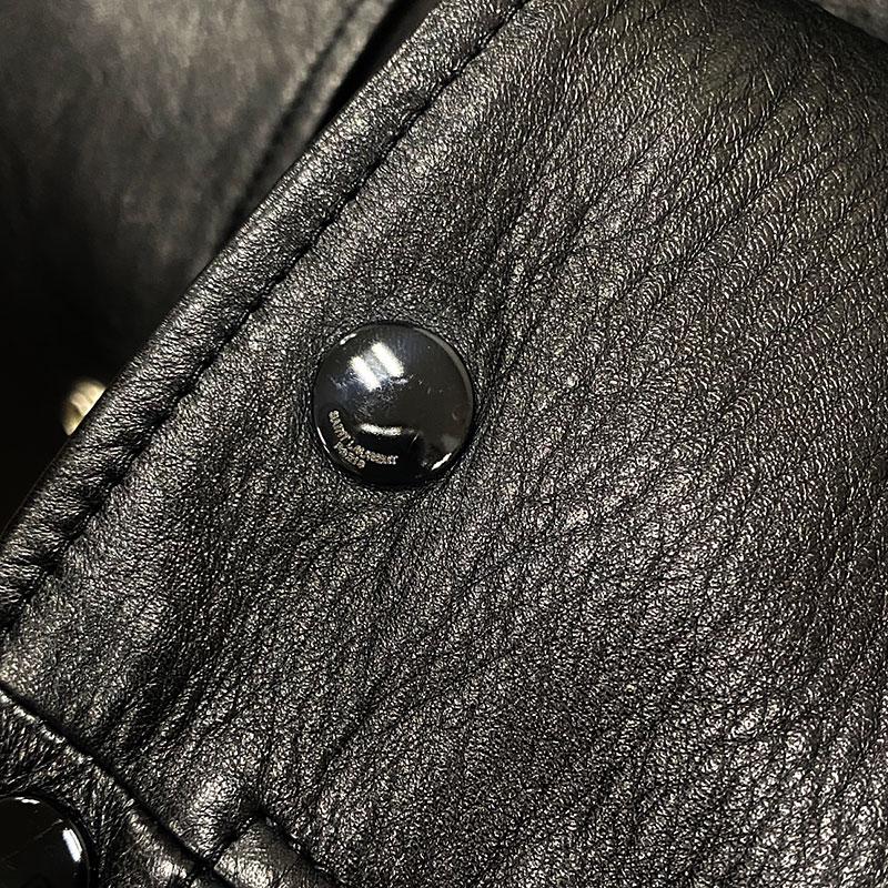 SAINT LAURENT サンローラン テディ ジャケット 44 ブラック ダメージ