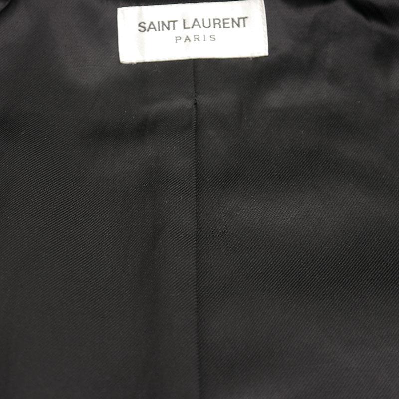 SAINT LAURENT サンローラン テディ ジャケット 44 ブラック ダメージ