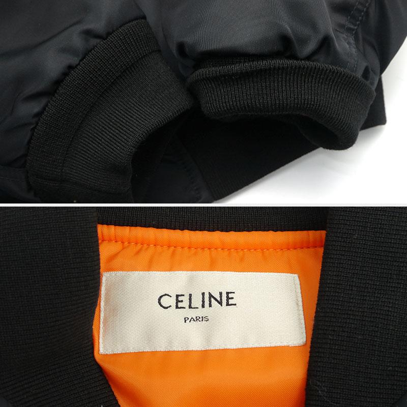 CELINE（セリーヌ） バックロゴ ボンバージャケット 46 ダークネイビー