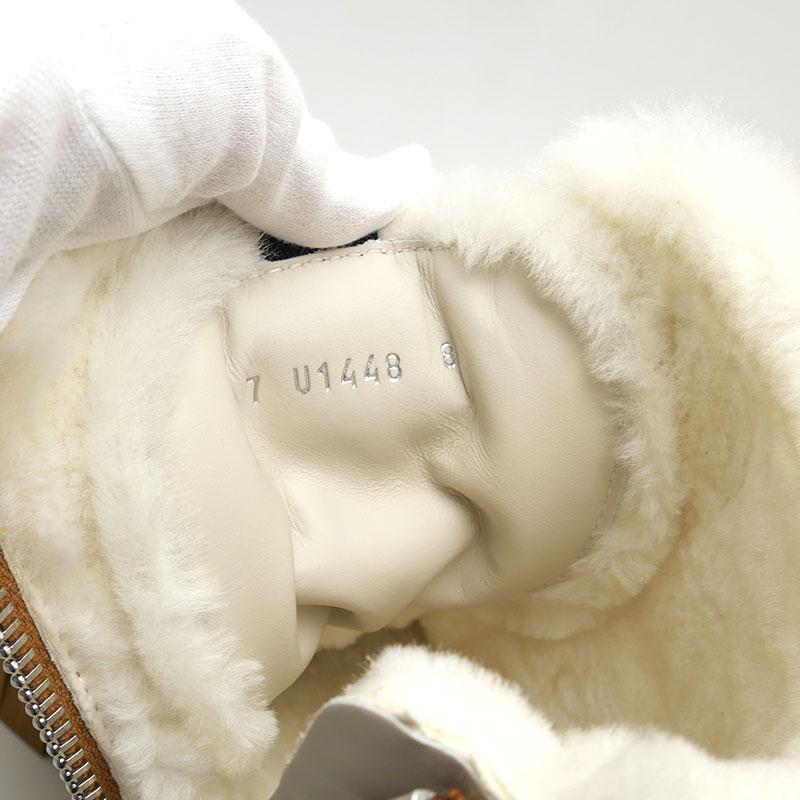 FENDI フェンディ スエードムートンブーツ サイズ8 イエロー系ブラウン  