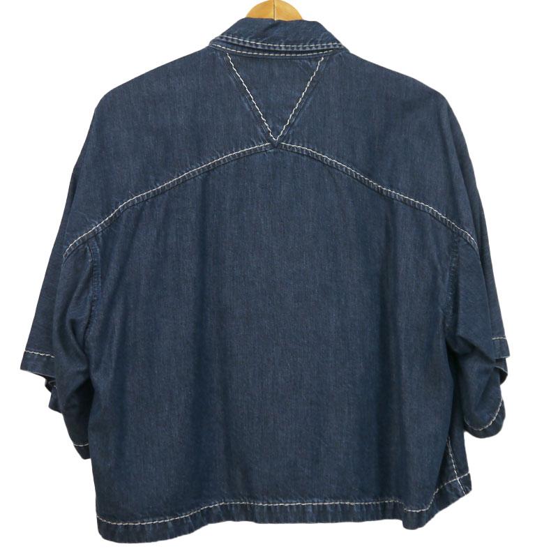 ボッテガヴェネタ 半袖シャツ 659272 サイズ46 リヨセル ブルー BOTTEGA VENETA（ボッテガ・ヴェネタ） 半袖シャツ 659272 サイズ46