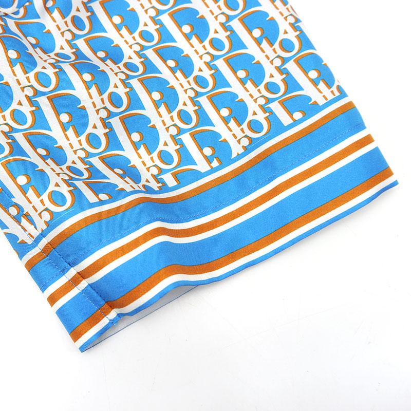 Christian Dior ディオール オブリーク総柄シルク半袖シャツ