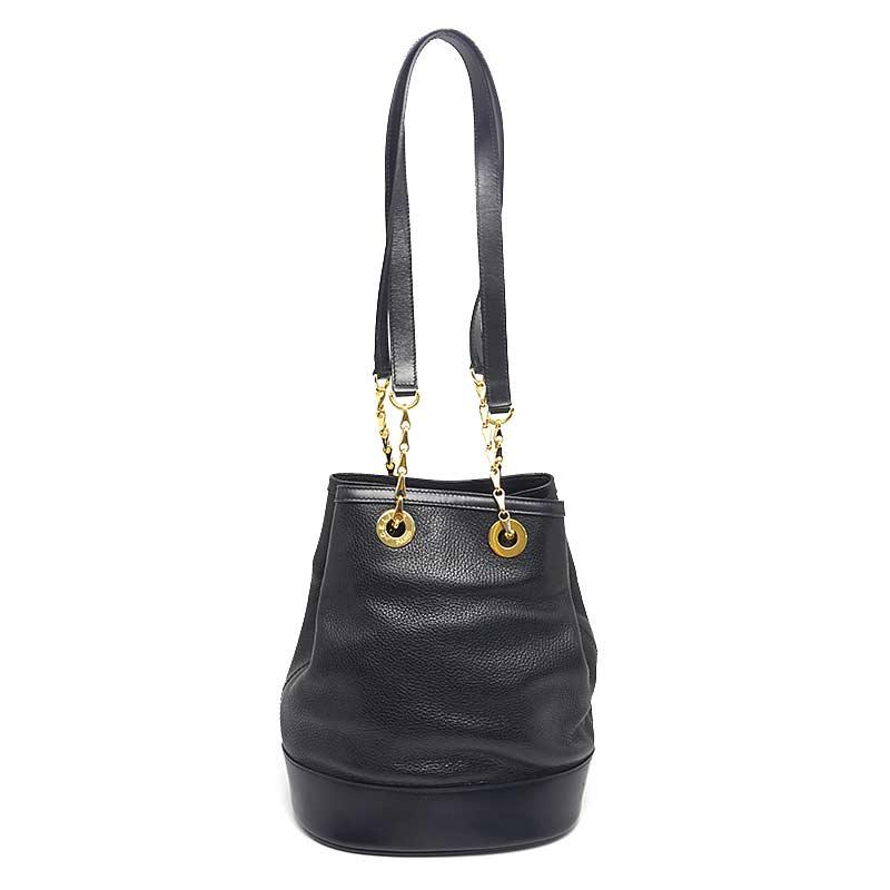 CELINE セリーヌ チェーンショルダーバッグ ブラック×ゴールド金具 