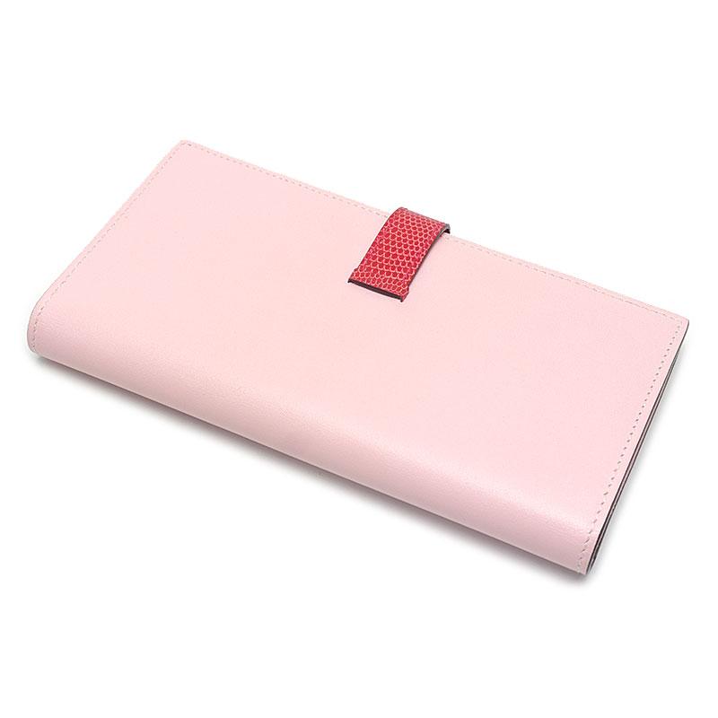 HERMES（エルメス） ベアン リザード A刻印 2017年 ピンク×レッド 長