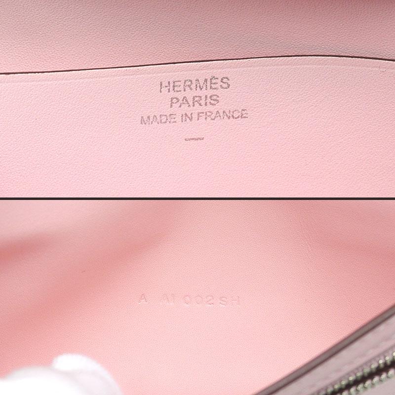 HERMES（エルメス） ベアン リザード A刻印 2017年 ピンク×レッド 長