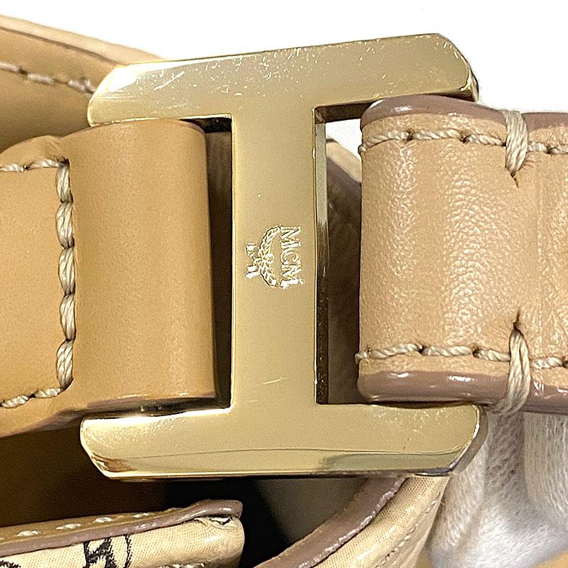 廃盤&極美品】MCM ベルト ヴィセトス 本革 ブラウン シルバー金具