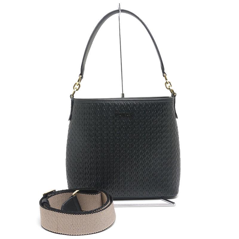 FURLA フルラ 2WAYショルダーバッグ レザー ブラック : 質屋