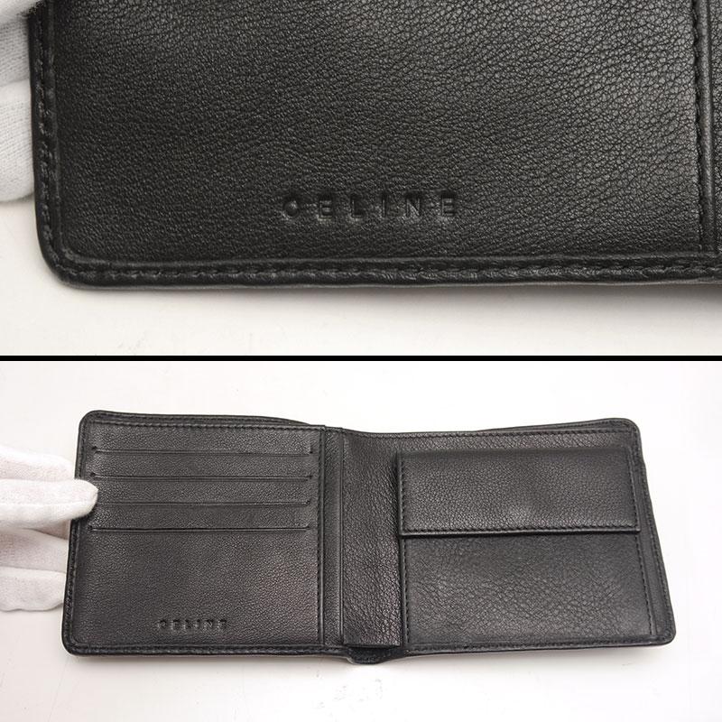 CELINE セリーヌ 二つ折り財布 マカダム ブラック メンズ : 質屋 CELINE セリーヌ 二つ折り財布 マカダム ブラック メンズ : 質屋