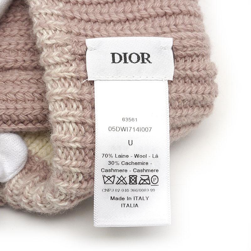 ディオール Christian Dior ロゴニットキャップ 05DWI714I007 ピンク系 ウール カシミヤ｜kurata7｜05