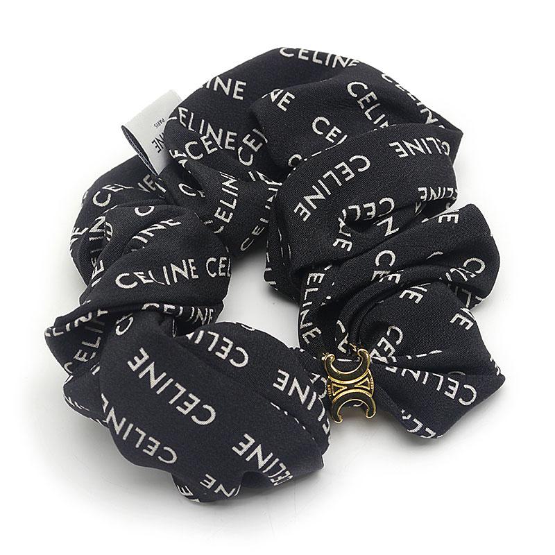 CELINE セリーヌ レイユール シュシュ シルク ブラック 46Y352SIB.35OB  