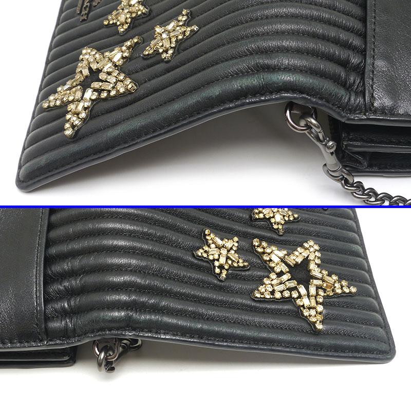 COACH コーチ チェーンショルダーバッグ 31871 レザー ブラック 星  