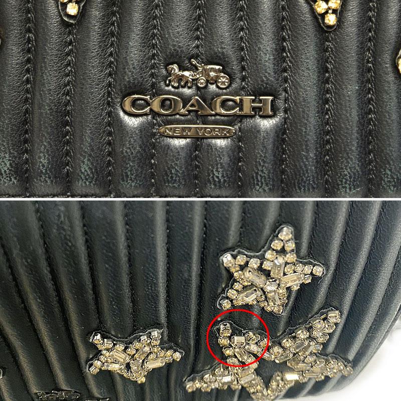 COACH コーチ チェーンショルダーバッグ 31871 レザー ブラック 星  