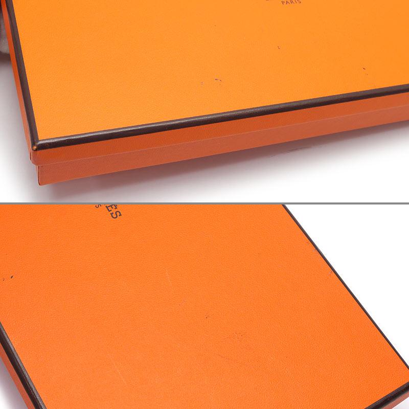 HERMES エルメス アザップ シルクイン 長財布 ホワイト×オレンジ系  