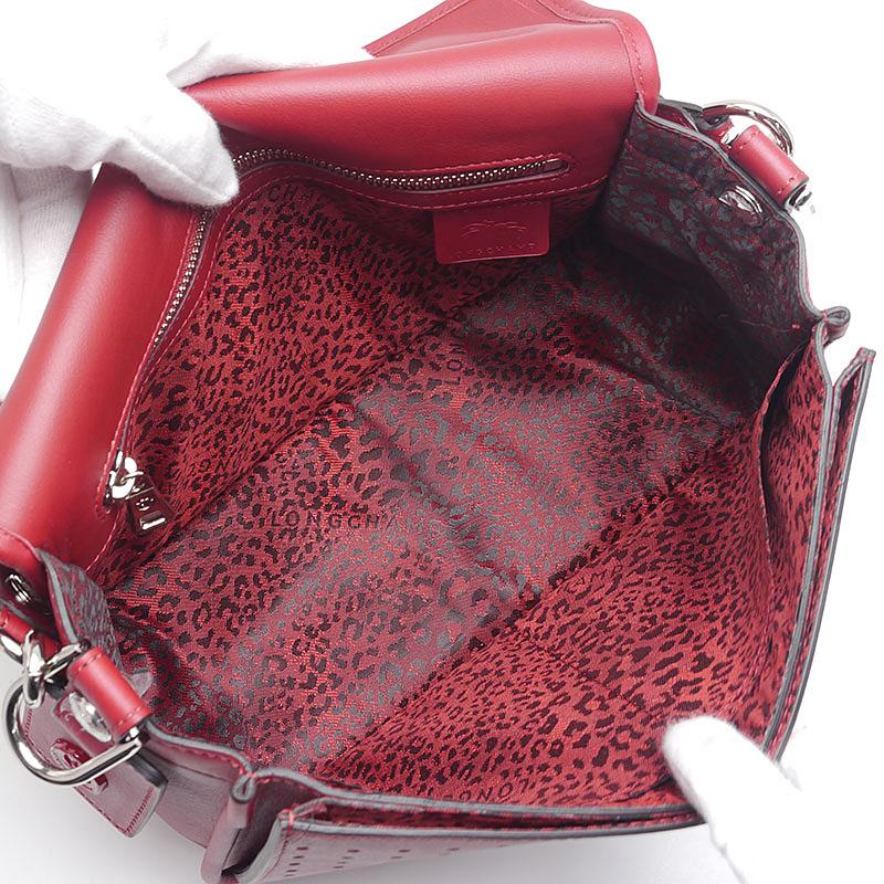 LONGCHAMP ロンシャン マドモワゼル ショルダーバッグ レザー 赤  