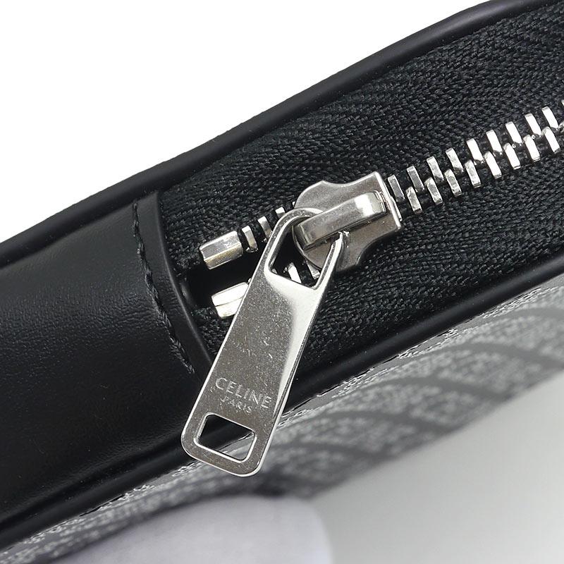 CELINE（セリーヌ） スクエアパース レザー ブラック ロゴ総柄 小銭