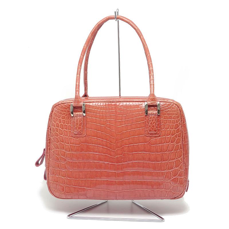 JRA公認 ピンク色 クロコダイルレザーハンドバッグ 楽天市場】【10%オフクーポン】クロコダイル ハンドバッグ 日本