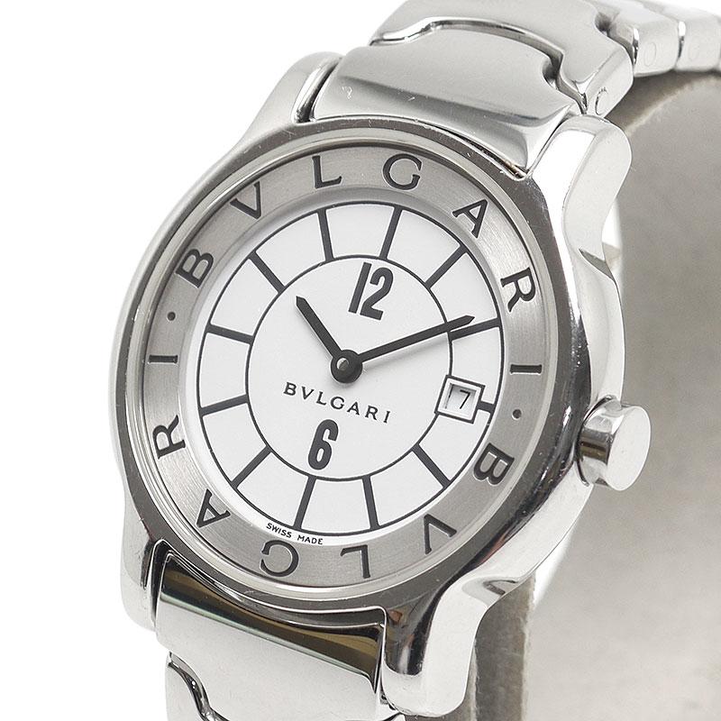 美品 ブルガリ ソロテンポ ST29S ホワイト レディース Bvlgari BVLGARI（ブルガリ） ソロテンポ ST29S 白文字盤 レディース : 質屋