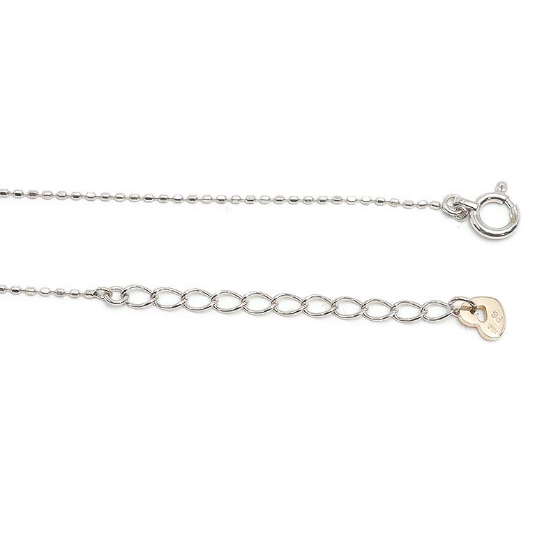 ダイヤモンドネックレス K18WG・ダイヤ0.10ct オープンハートモチーフ