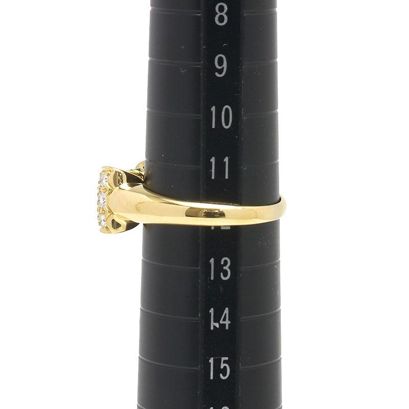 エメラルドダイヤモンドリング 約12号 K18YG リボンモチーフ : 質屋 