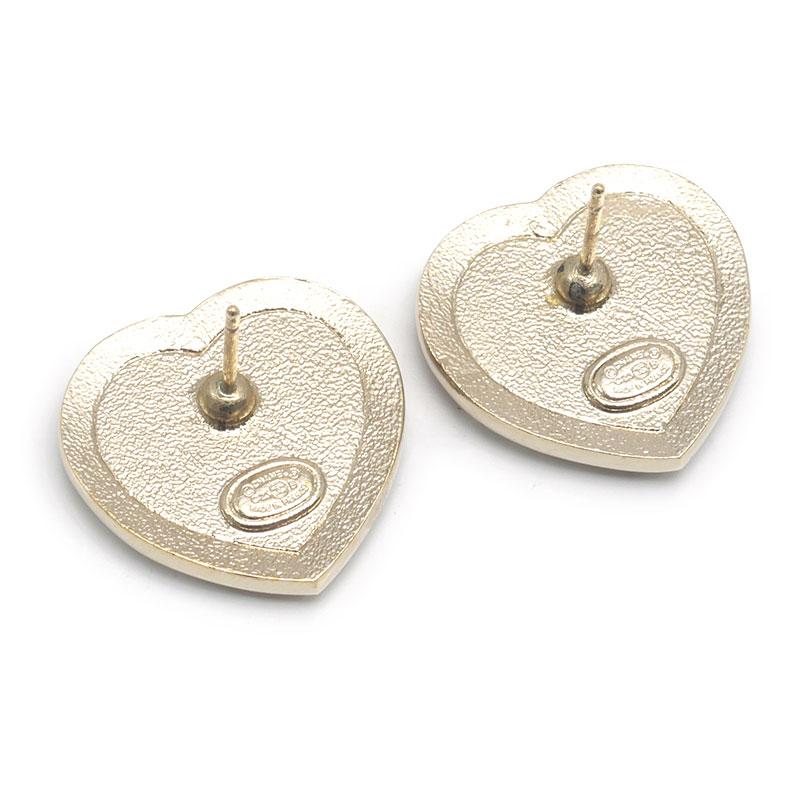CHANEL（シャネル） ハートピアス C23B ココマーク ラインストーン 