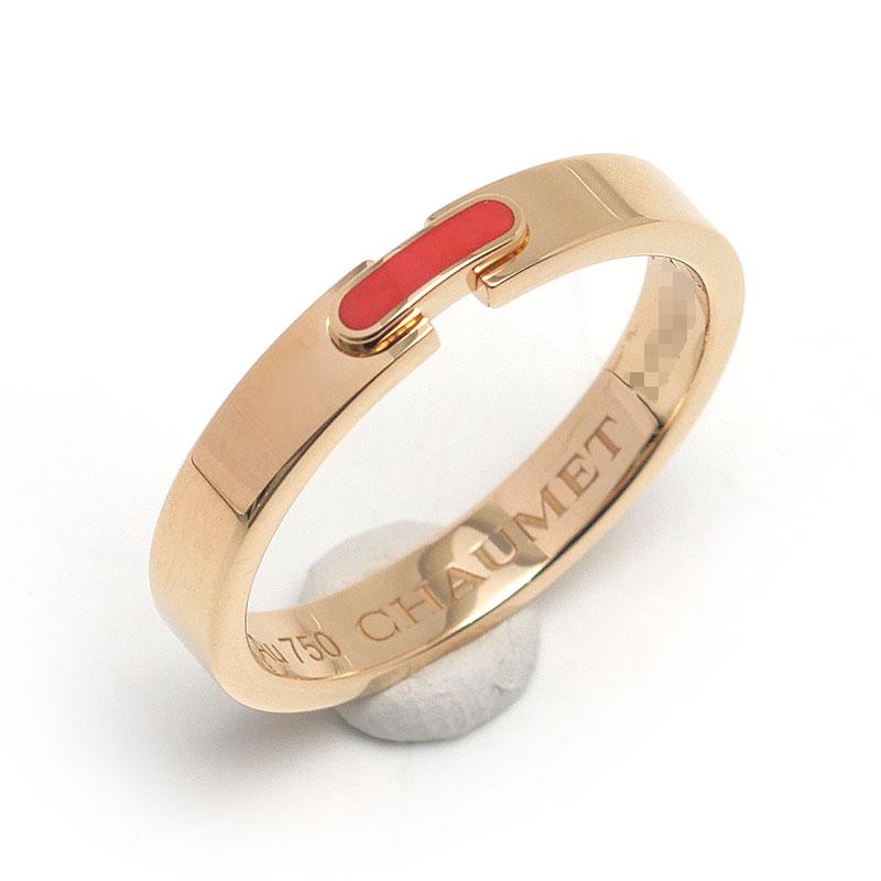 ショーメ CHAUMET リアンリング　希少ヴィンテージ750YG 総量9.4g CHAUMET（ショーメ） リアンリング #49 750PG レッドラッカー : 質屋