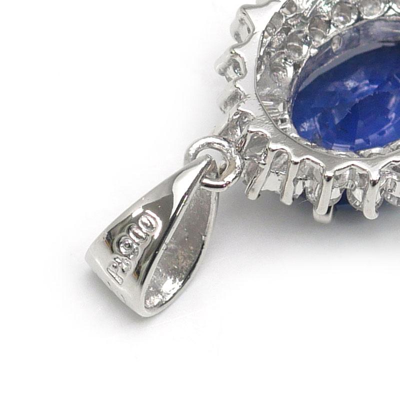 サファイアダイヤモンドペンダントトップ PT900・S2.20ct・D0.51ct