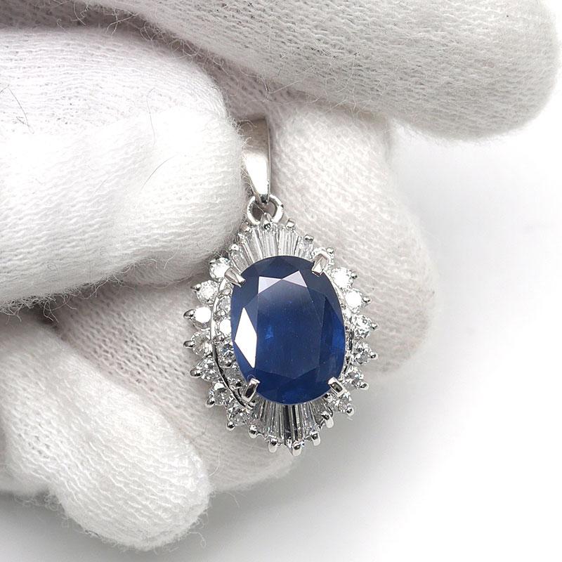 サファイアダイヤモンドペンダントトップ PT900・S2.20ct・D0.51ct