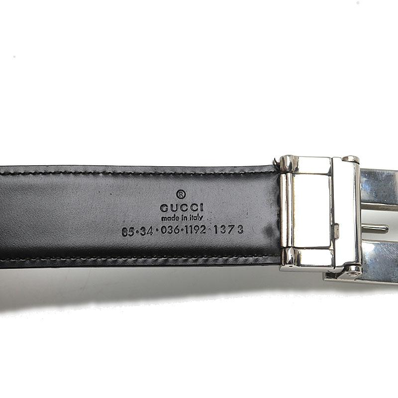 GUCCI ブラックレザーベルト 85 GUCCI（グッチ） GUCCI 036・1192 サイズ 85 メンズ ベルト ブラック