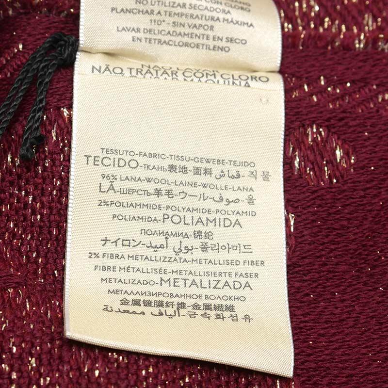 GUCCI（グッチ） ラメジャガードマフラー ストール 598993 エンジ系