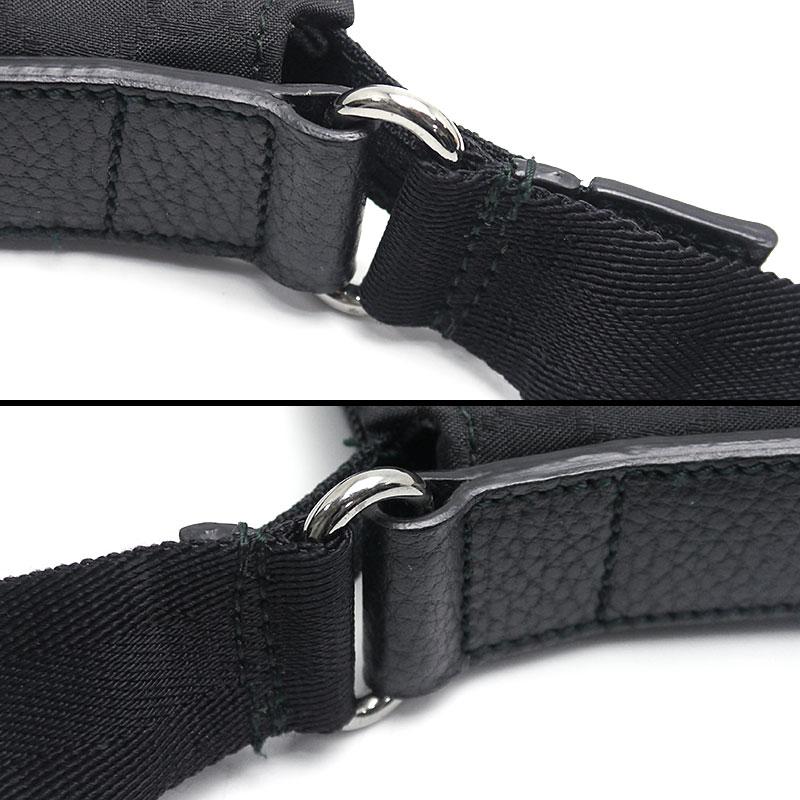 GUCCI グッチ ショルダーバッグ 374414 GGキャンバス×レザー ブラック