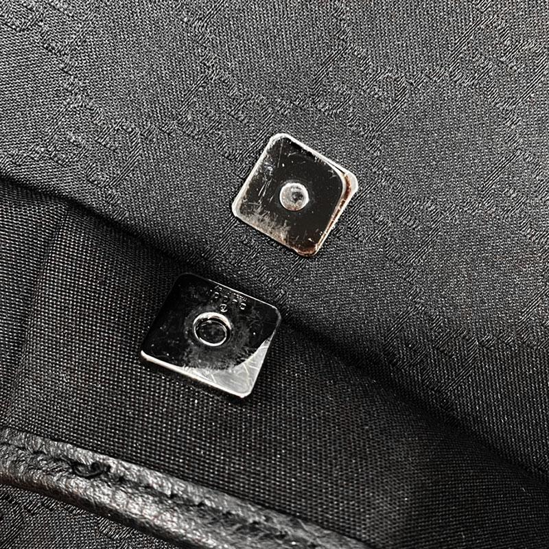 GUCCI グッチ ショルダーバッグ 374414 GGキャンバス×レザー ブラック