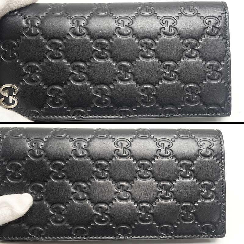 GUCCI（グッチ） GUCCI 2つ折り長札入れ 473920 グッチシマ ブラック