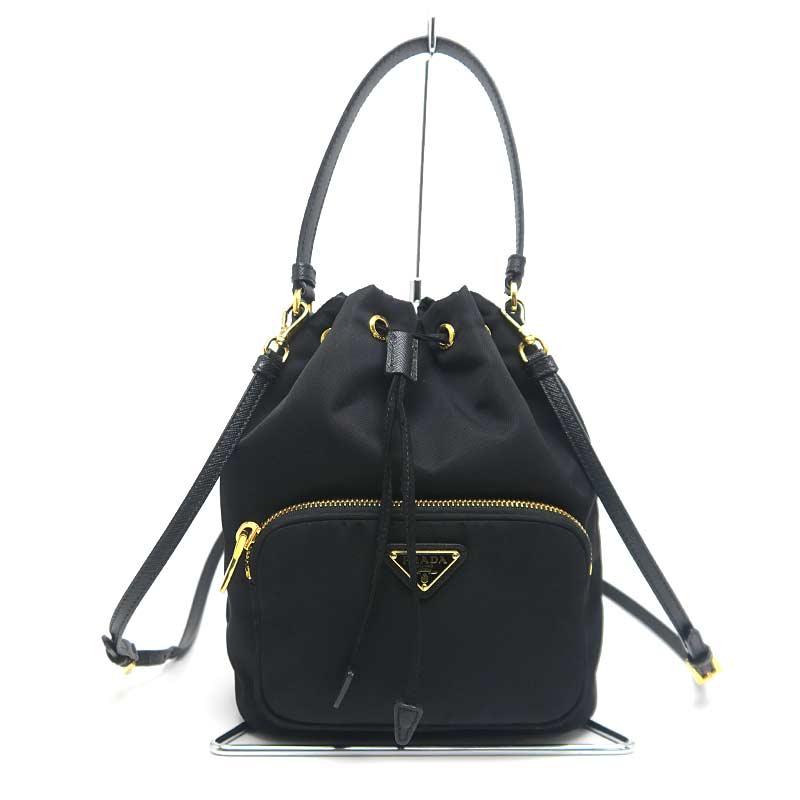 PRADA（プラダ） デュエット Re-Nylon バケットバッグ 1BH038 ブラック