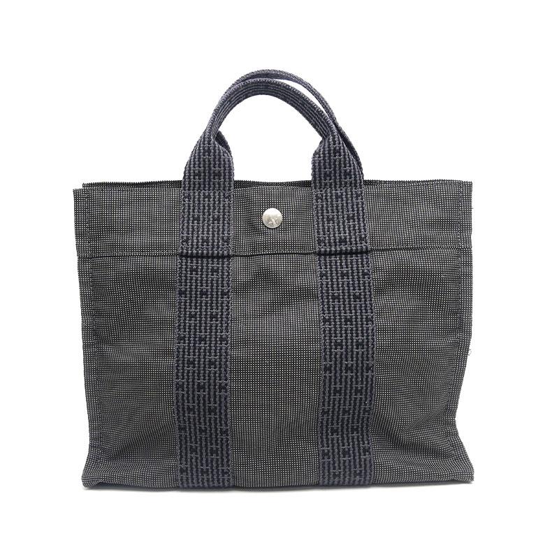 【2個セット】HERMES エルメス　トートバッグ　エールライン キャンバス HERMES（エルメス） エールライントートPM グレー キャンバス : 質屋