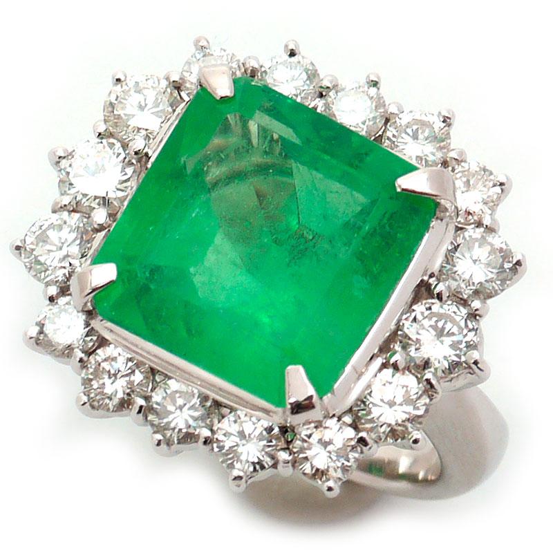 エメラルドダイヤモンドリング #11 約11号 PT900・エメ10.005ct  