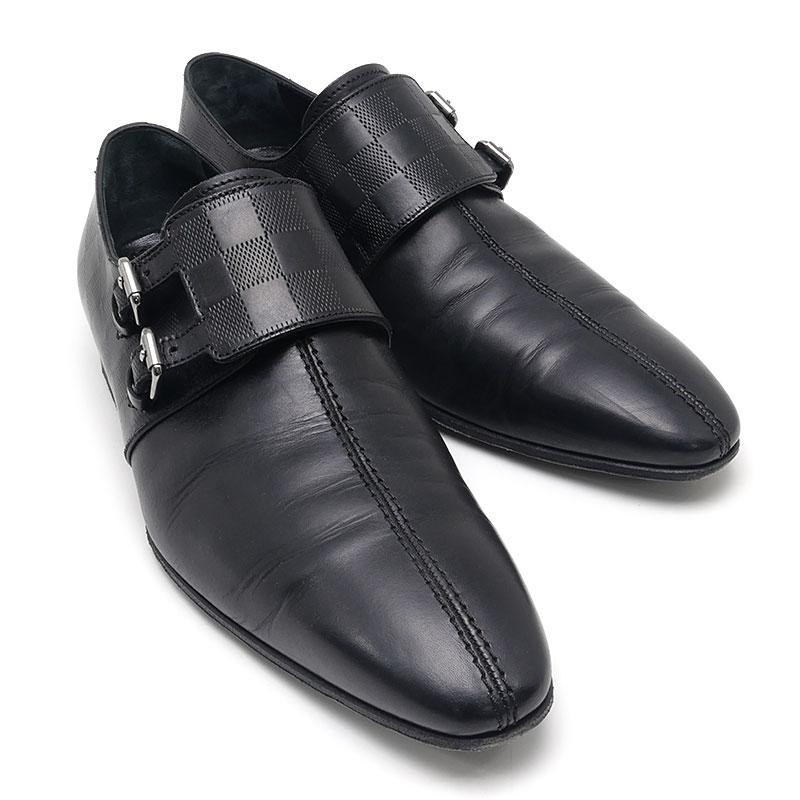 メンズブランド革靴】ルイヴィトン 8ブラック NI0036ダブルモンク黒