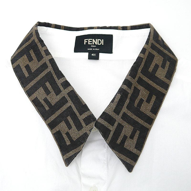 FENDI（フェンディ） ズッカ柄カラー 長袖シャツ FS0751 コットン