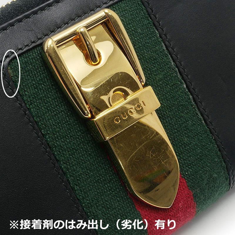 GUCCI（グッチ） シルヴィラウンドウォレット 長財布 レザー ブラック