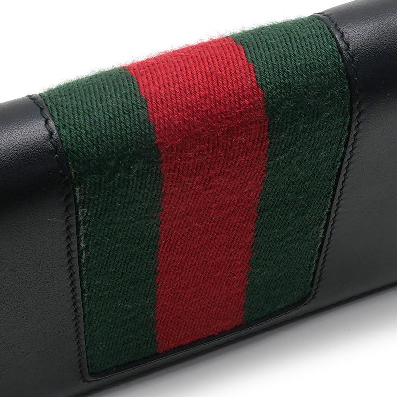 GUCCI（グッチ） シルヴィラウンドウォレット 長財布 レザー ブラック