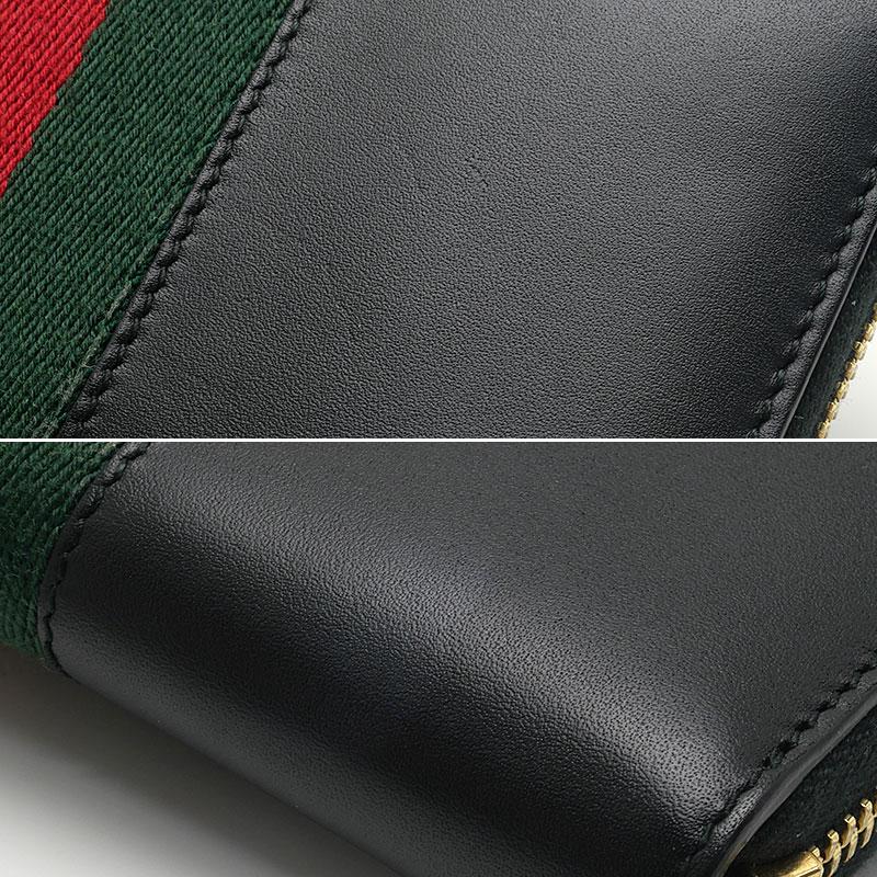 GUCCI（グッチ） シルヴィラウンドウォレット 長財布 レザー ブラック