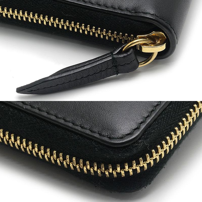 GUCCI（グッチ） シルヴィラウンドウォレット 長財布 レザー ブラック