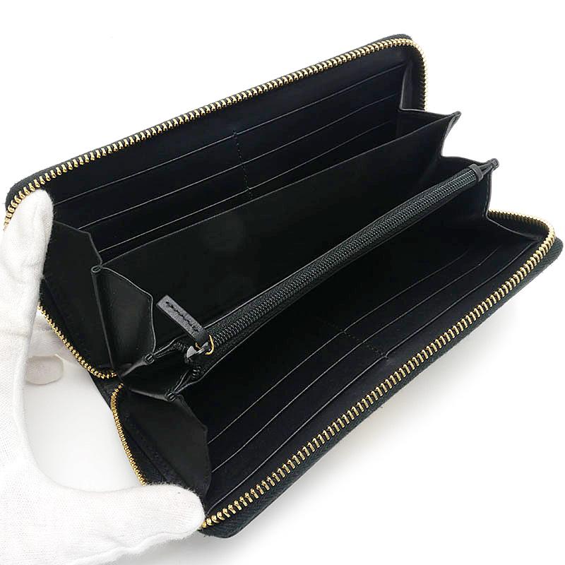 GUCCI（グッチ） シルヴィラウンドウォレット 長財布 レザー ブラック