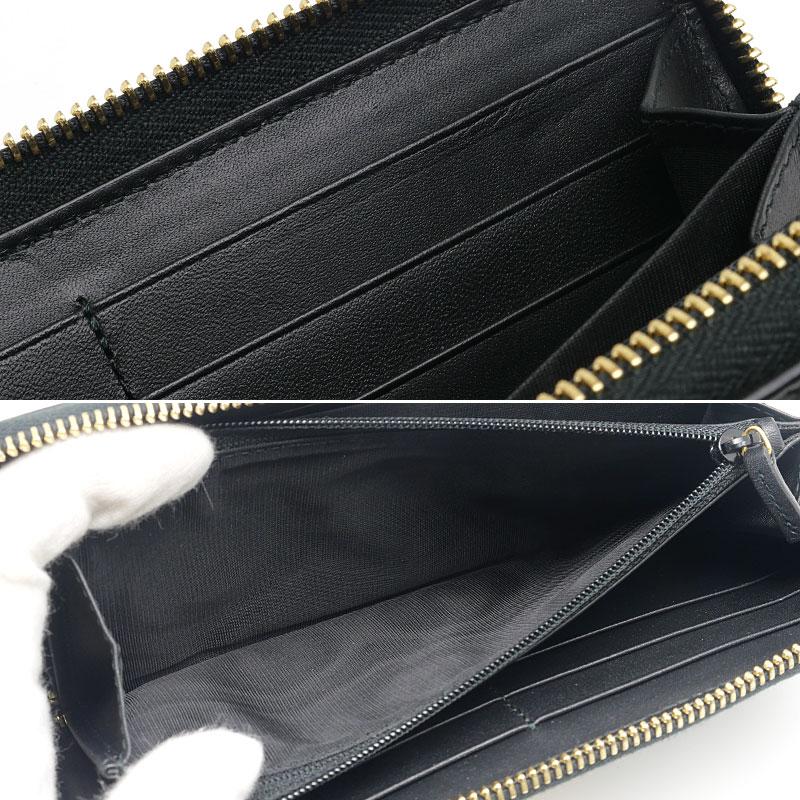 GUCCI（グッチ） シルヴィラウンドウォレット 長財布 レザー ブラック