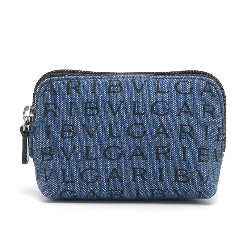 BVLGARI（ブルガリ） コスメポーチ スモールサイズ ロゴマニア デニム