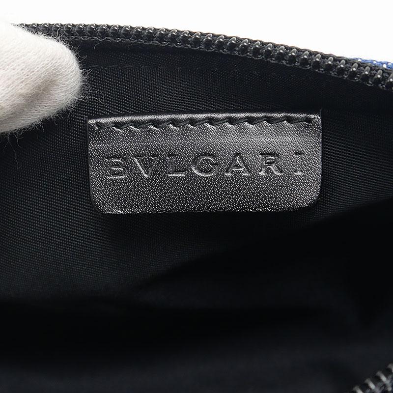 BVLGARI（ブルガリ） コスメポーチ スモールサイズ ロゴマニア デニム