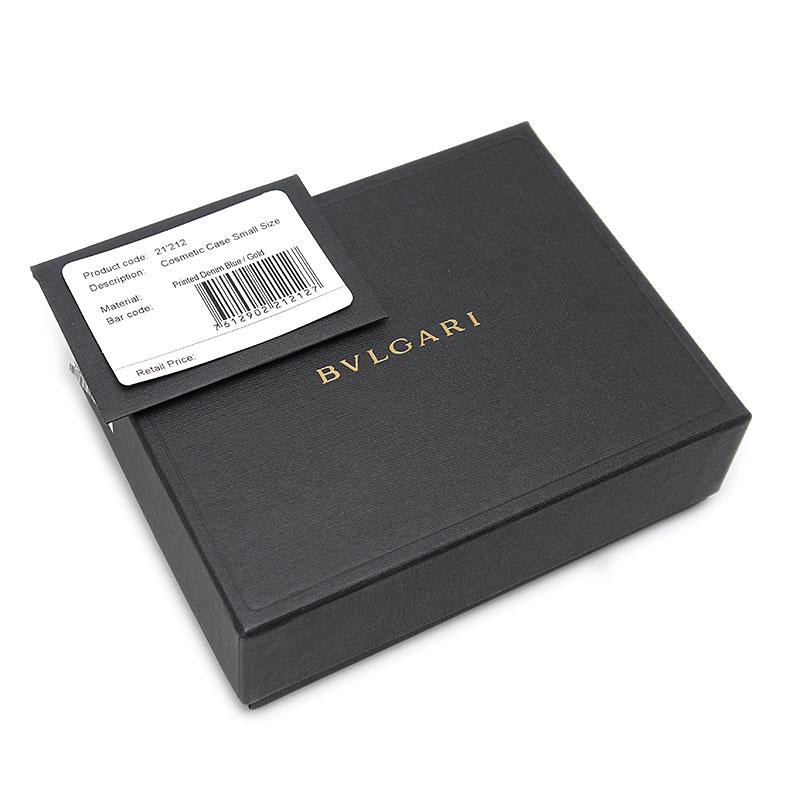 BVLGARI（ブルガリ） コスメポーチ スモールサイズ ロゴマニア デニム