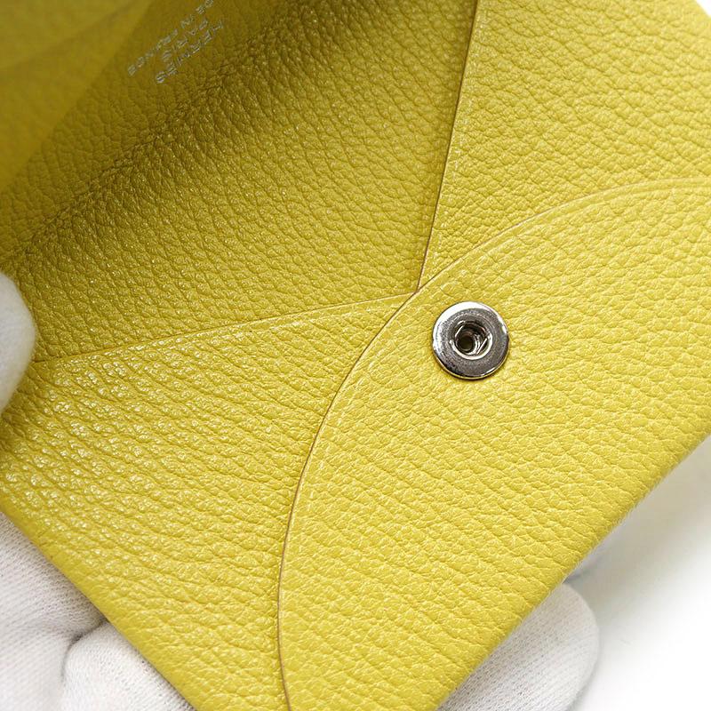 HERMES（エルメス） カルヴィ カードケース イエロー系 C刻印 2018年製