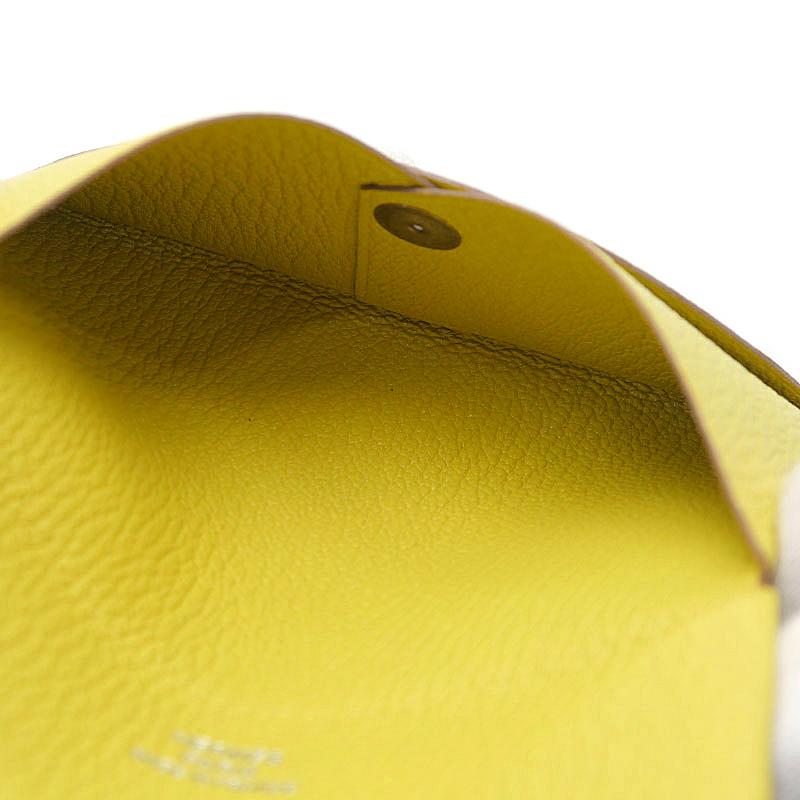 エルメス HERMES カルヴィ カードケース イエロー系 C刻印 2018年製 HERMES（エルメス） カルヴィ カードケース イエロー系 C刻印 2018年製